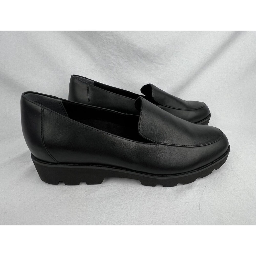 Vionic Kensley Loafers Shoes Women's 8 Black Nappa Leather Comfort Slip On